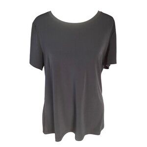 IMAN black pullover short sleeve stretchy t-shirt top women's size large